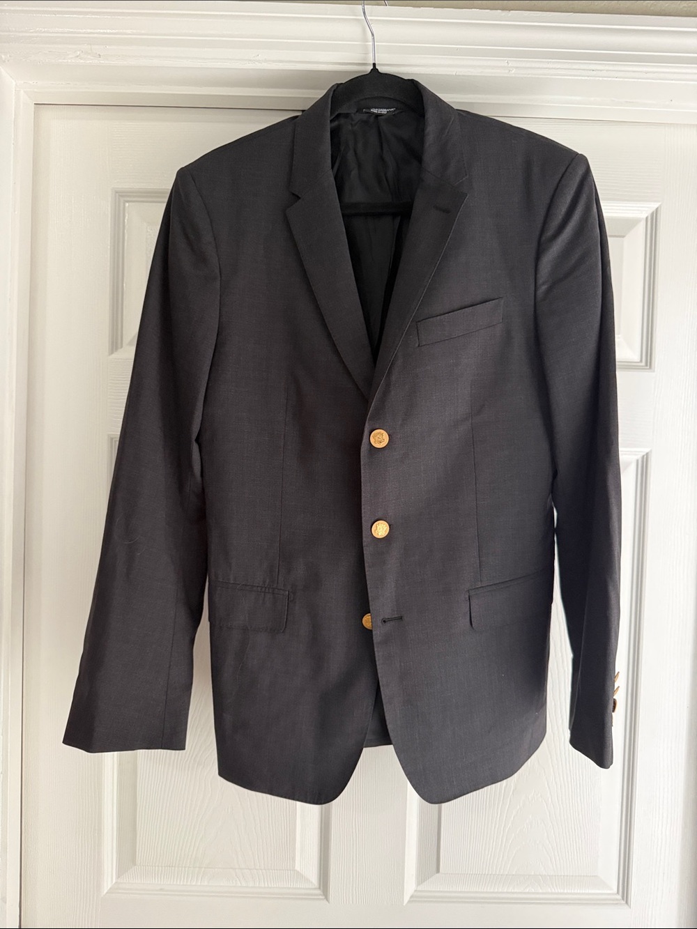 DOLCE & GABBANA Blazer Black DG Gold Buttons MARTINI Jacket US 38R Coat